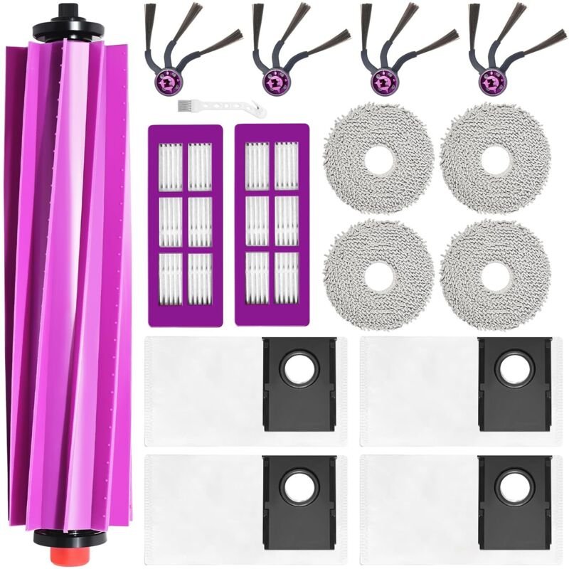 Ersatzteile für EUREKA J15 Evo Ultra Staubsauger Zubehör: 1 Hauptbürste, 4 Wischtücher, 2 Ersatzfilter, 4 Staubbeutel, 4...