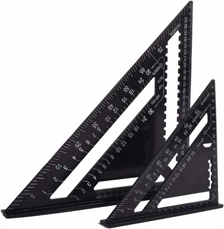 Thumbnail - Geometrisch, 2-teilig, dreieckig, quadratisch, Winkellineal, Winkelmesser, hochpräzises Messwerkzeug aus Aluminiumlegier...