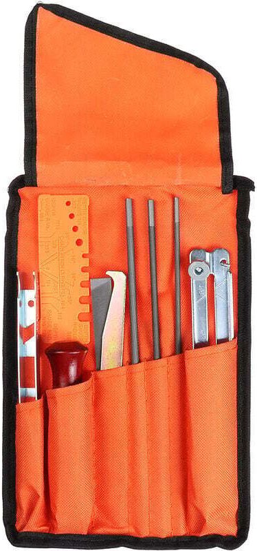 Tragbares Universal-Kettensägen-Schärfset, Rundfeile (4 mm / 4,8 mm / 5,5 mm), Flachfeile, Griff, Führungsfeile und Tasc...