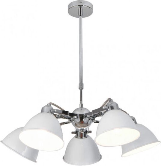 FAB 143155001 Lampe Buri 5xe27 Weiß / Chrom Regx52x52 Cm