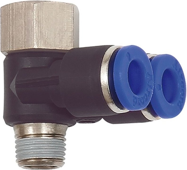 Riegler - Y-Winkelsteckverschraubung »Blaue Serie«, drehbar g/r 1/4 i./a.