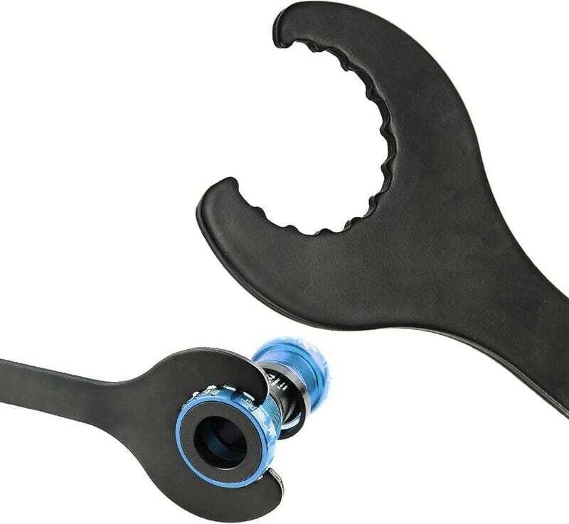 Fahrradkurbelschlüssel aus Karbonstahl, Tretlagerschlüssel für Shimano Hollowtech MTB-Reparaturset, 22 cm (schwarz)