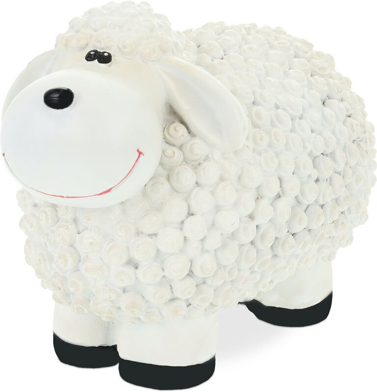 Thumbnail - Gartenfigur Schaf, wetterfeste Dekofigur, Polyresin, hbt: 16 x 21 x 12,5 cm, Dekoschaf innen & außen, weiß - Relaxdays