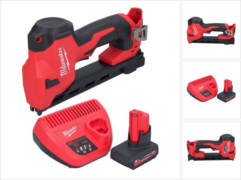 Thumbnail - M12 BCST-501 Akku Tacker 12 v 19 x 25,4 mm + 1x Akku 5,0 Ah + Ladegerät - Milwaukee