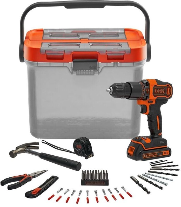 Defibrico - Brico black+decker Kit mit 18-V-Bohrhammer und Zubehör (BCKSB05-QW)