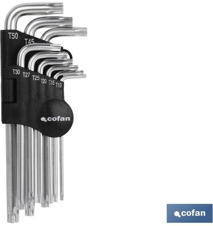 Satz mit 9 Torx-Winkelschlüsseln (T-10 - T-50)