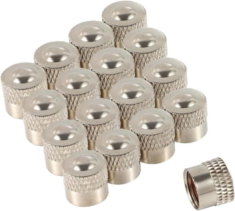 16 Stück Reifen-Ventilkappen, Staub- und wasserdichte Ventilabdeckung Reifen-Ventilkappen, Metall-Ventilschaftkappen mit...