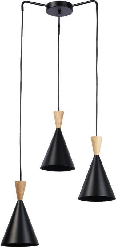 Barcelona Led - Dreifach-Pendelleuchte "Lima" aus Metall und Holz