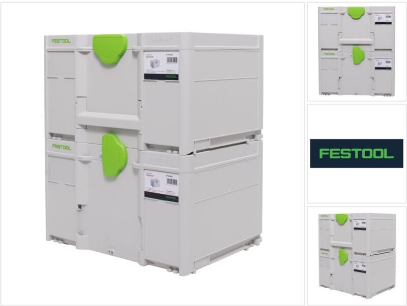 Systainer Set 2x SYS3 m 237 ( 2x 204843 ) 21,4 Liter 396x296x237mm Werkzeugkoffer koppelbar - Festool