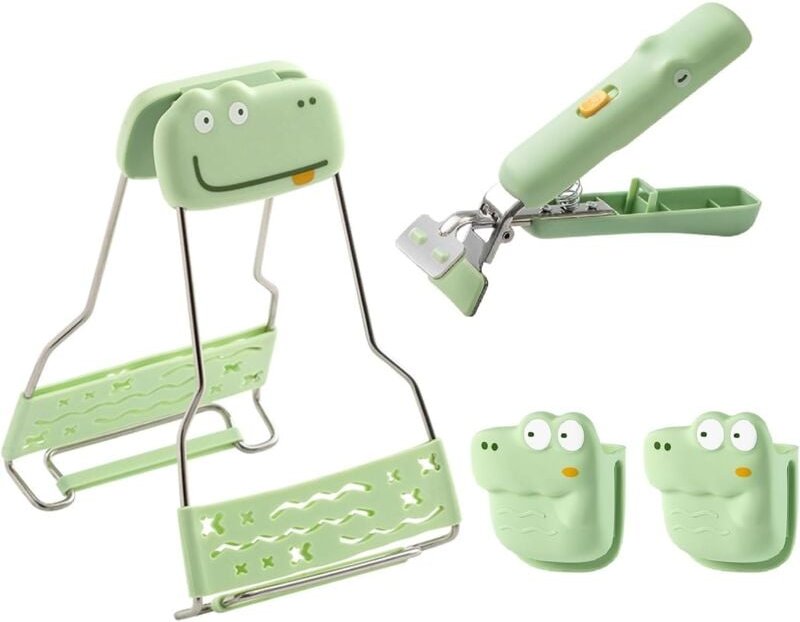 Hitzebeständiges Anti-Verbrühungs-Set, Edelstahl-Heißschüssel-Clip, Küchen-Anti-Verbrühungs-Abtropfgestell-Clip, Anti-Ve...