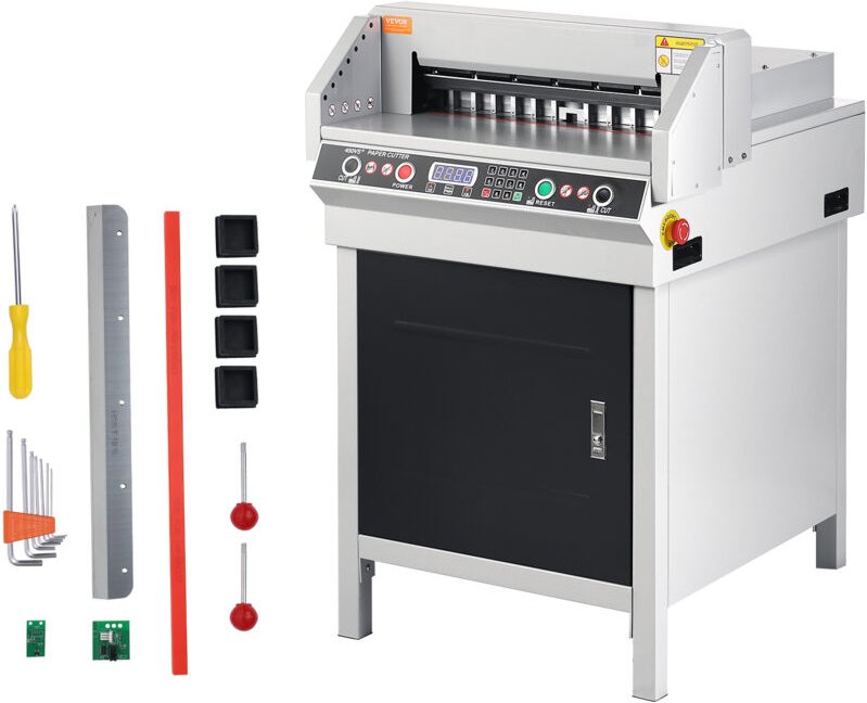 VEVOR Elektrischer Papierschneider Max. 450 mm, Elektrische Eckenabrundung, Schnittstärke 40 mm, mit intelligentem LCD-P...