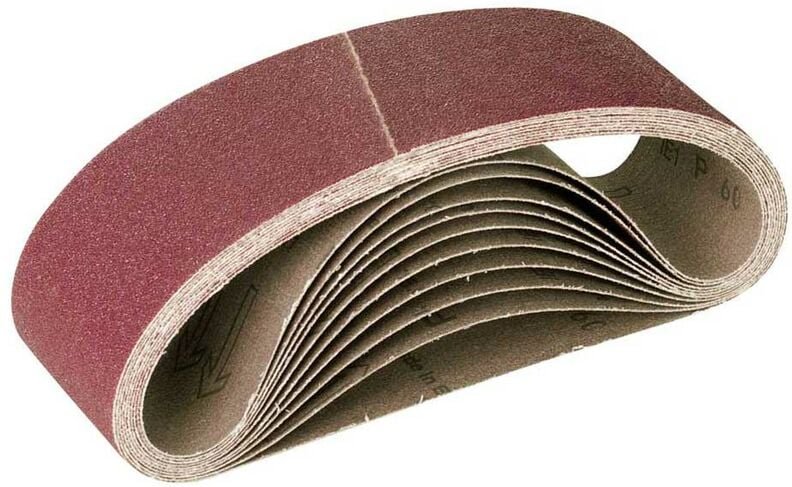 Fox Schleifbänder, 303 x 40 mm, f. Handbandschleifer, Normalkorund (10 Stk.) K80 - Miotools