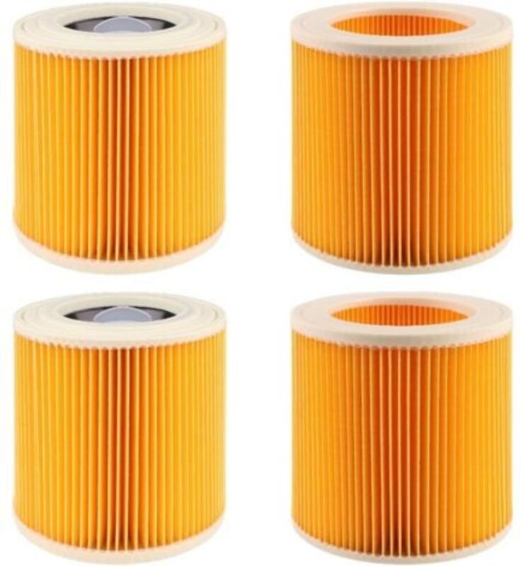 4er-Pack Staubsaugerfilter für Kärcher Serie WD2 WD3 WD3P NT18 MV2 MV3 Patronenfilter, Ersatzfilter für Kärcher Nass- un...