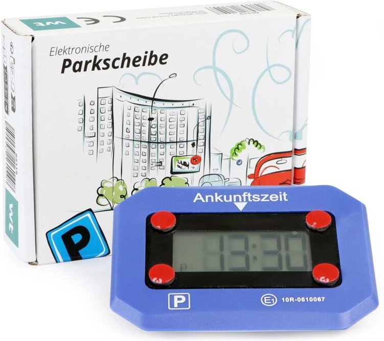 Wiltec - elektronische Parkscheibe, digitale Parkuhr mit KBA-Zulassung, Parkscheibe automatisch mit Nachtmodus & SOS-Sig...