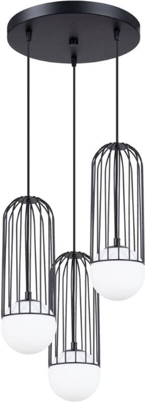 Hängelampe Korb unregelmäßig dreifach rund schwarz BRINA 3xG9 8W SL.1336 Sollux Lighting
