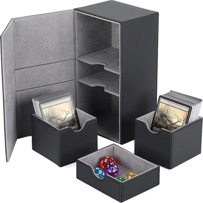 Multifunktions-Etui, Behälter, Kartenbox, Schutz, Deckboxen, für mehr als 200 Karten, Organizer-Etui, Schwarz