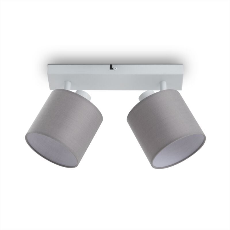 Thumbnail - Led Pendellampe Wandlampe Deckenlampe Wohnzimmer Esszimmer Schlafzimmer Uni E14 Grau - Weiß, Wandleuchte 2xE14 - Paco Ho...