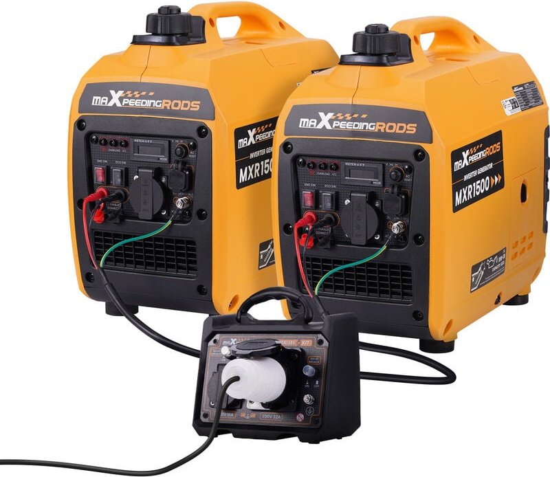 Maxpeedingrods - 2x Inverter Stromerzeuger 1200W Generator für rv Handy mit Parallelschaltbox
