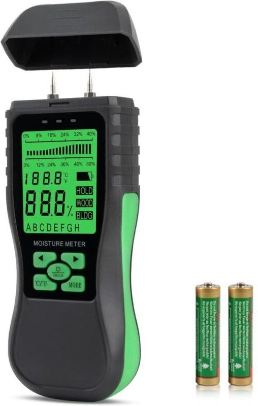 Digitales Feuchtigkeitsmessgerät für Holz, Feuchtigkeitsprüfer für Baumaterialien, punktuelles Feuchtigkeitsmessgerät fü...