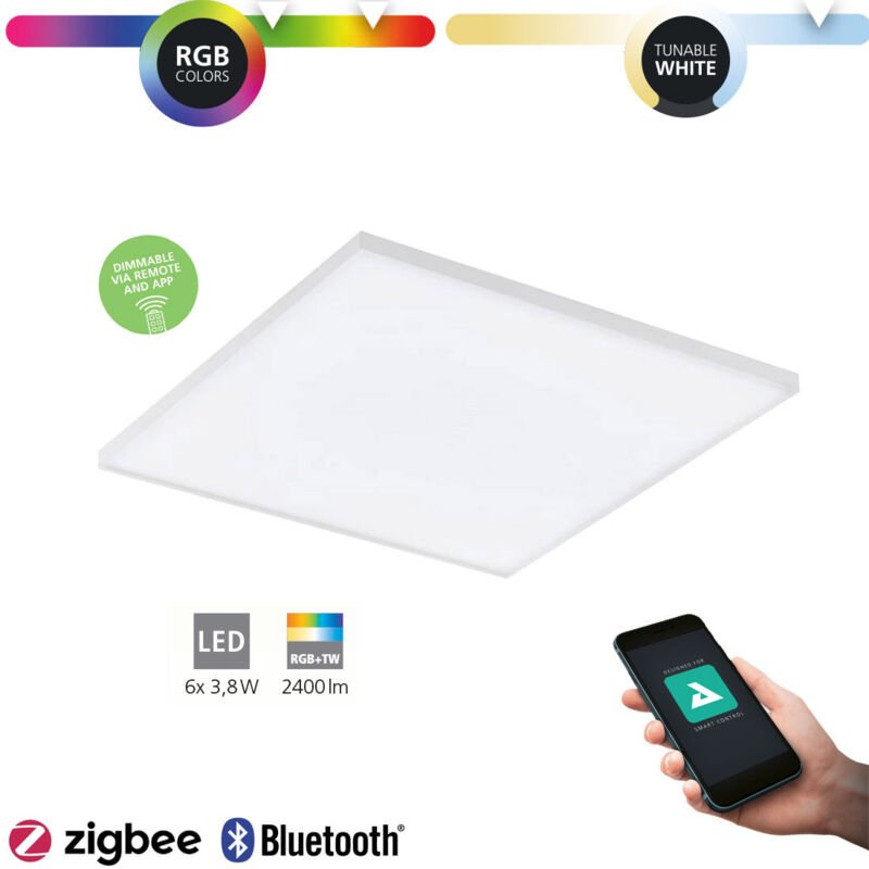 Eglo LED CCT Deckenleuchte Turcona-Z 45x45cm weiß RGB Smart Home connect.Z Lampe