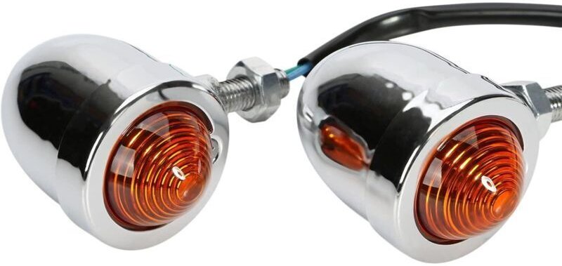 Universal 2X Chrome HL Motorrad-Blinker Rot Blinker
