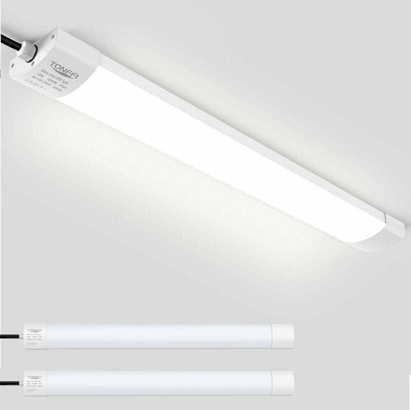 2 Stück led Feuchtraumleuchte Deckenleuchte 60cm 18W für Garage Kelle Werkstatt Feuchtraum Warenhaus Tonffi led Wannenle...
