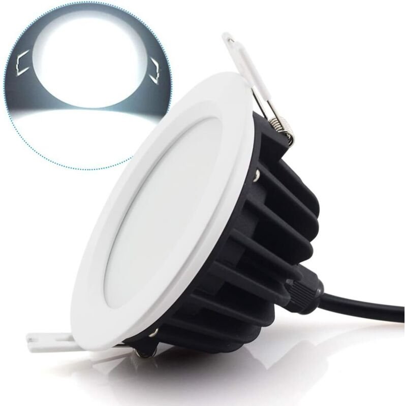 Thumbnail - 12 W LED-Downlight, Einbau-Deckenleuchte, Panel-Lampe – wasserdicht IP65 für Badezimmer und Schlafzimmer, Innen- und Auß...