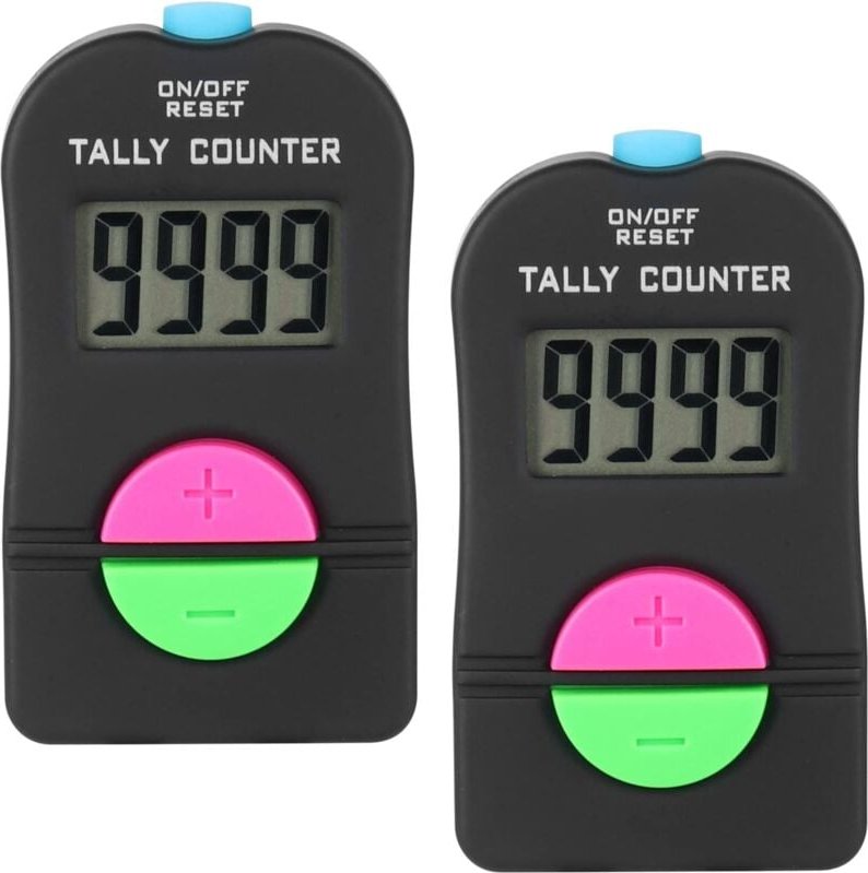 Ersandy - Digitaler Handzähler, 2 Stück, digitaler Golf-Sportzähler, elektronischer manueller Add-Subtraktions-Clicker, ...