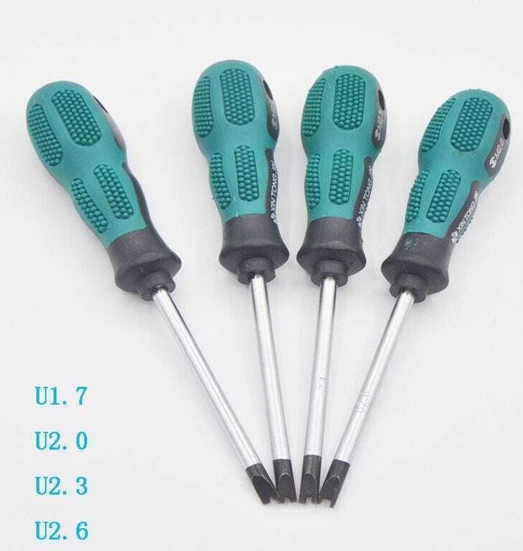 Set mit 4 U-Schraubendrehern, 75 mm magnetischer U-Schraubendreher CRV Multifunktions-Handwerkzeuge U1.7, U2.0, U2.3, U2...