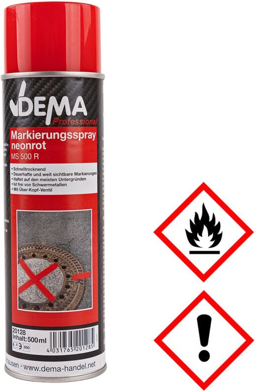 Markierungsspray Markierfarbe 500 ml Dose neon rot Markierspray Farbspray