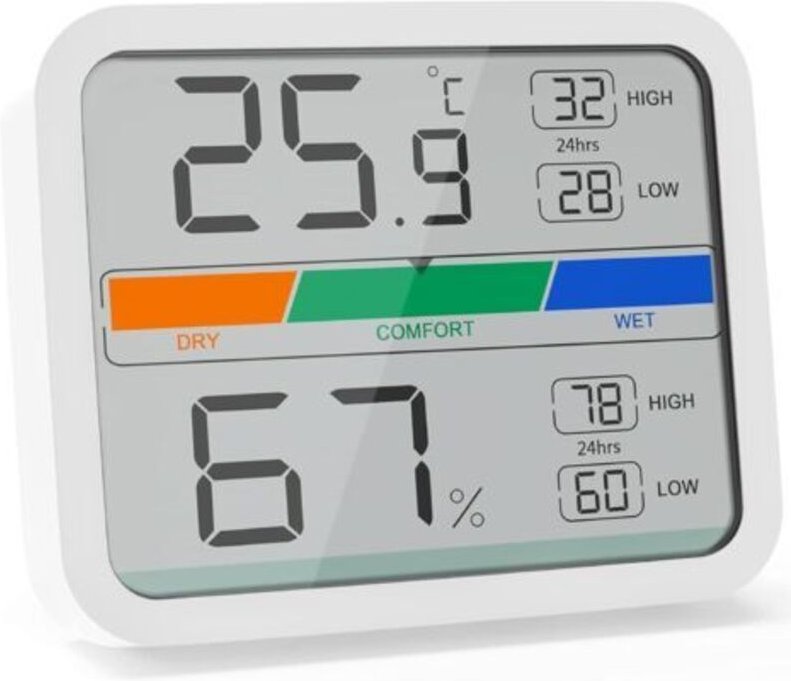 LaBlanc – Digitales Innenthermometer mit Hygrometer, Temperatur- und Feuchtigkeitsanzeige mit ℉/℃-Umrechnung, Anzeige ma...