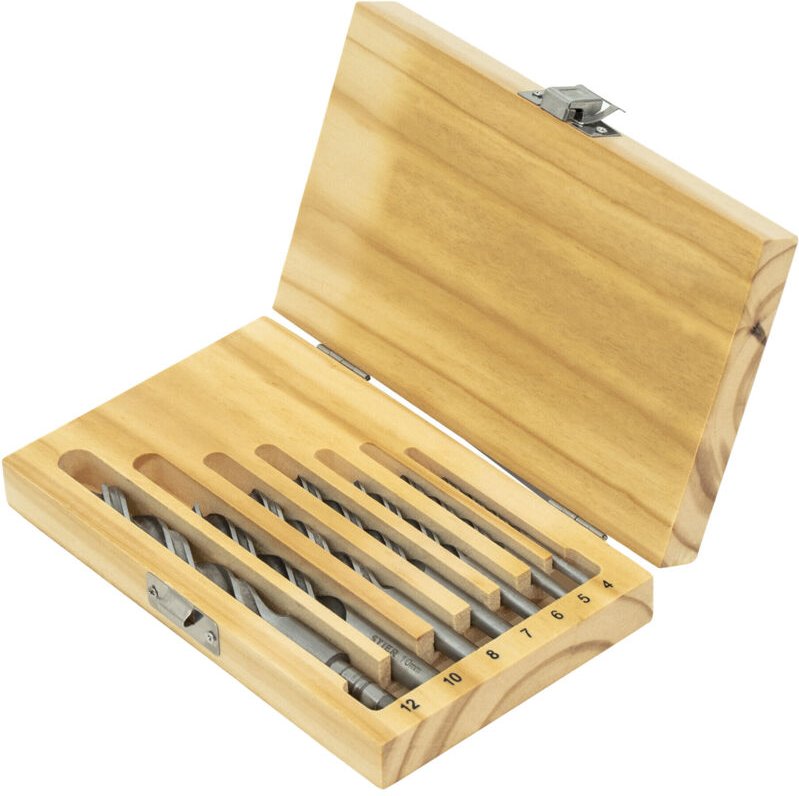 Holzbohrer-Set, 7-teilig, Größen von 4-12 mm, optimal für präzises Bohren in diversen Holzarten, robuste und effiziente ...