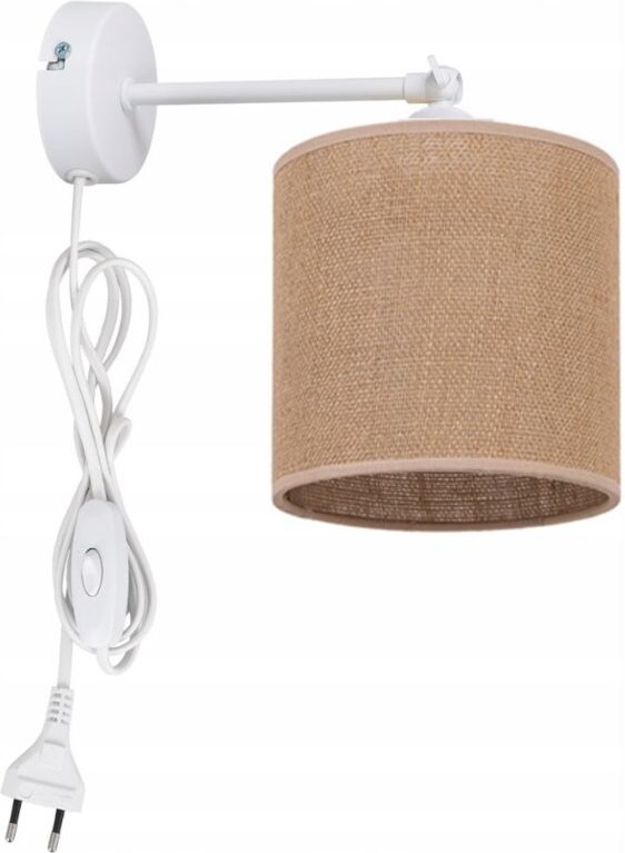 Wandleuchte Quadratisch Lampenschirm Boho Juta Rohr Kabel