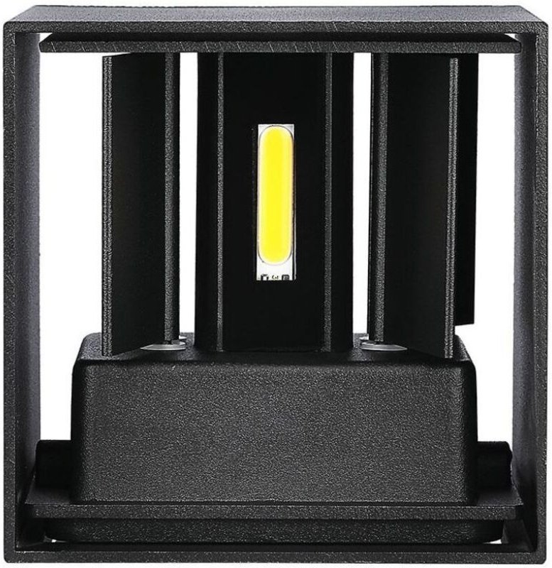 Quadratische LED-Wandleuchte, Dual-COB-LEDs, 11 w, Satinschwarz, einstellbarer Abstrahlwinkel, Naturweiß, IP65 - V-tac
