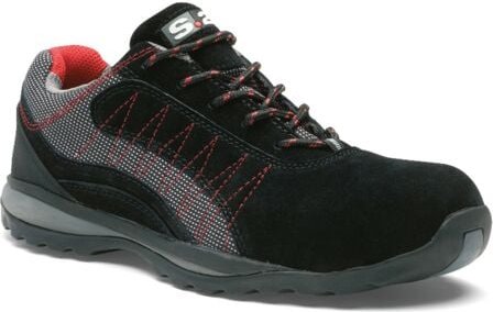Halbschuh ZEPHIR S1P - S 24 BOSSI INDUSTRIE - Veloursspaltleder schwarz/grauer Stoff - Größe 45 - 5122-45