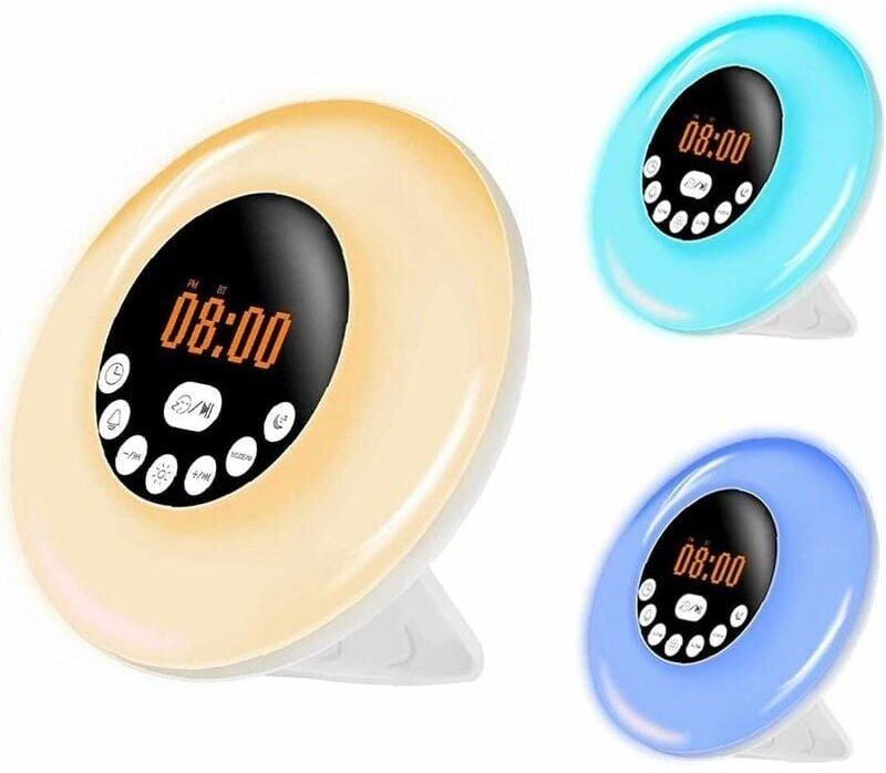 Aiperq - Wecker Wake Up Light Nacht Sonnenaufgang Sonnenuntergang Simulation rgb 7 Farben led Nachtlampe mit Bluetooth L...