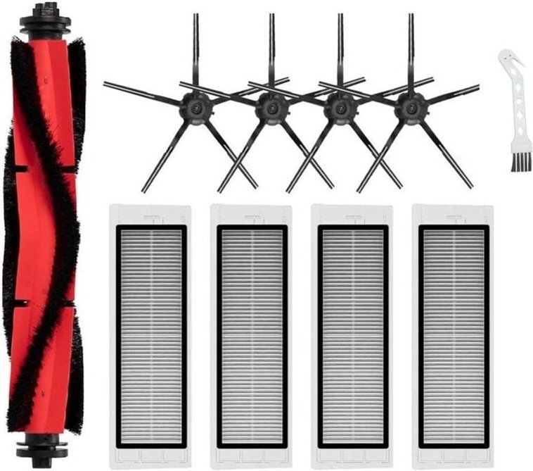 Ersatz-Hauptbürsten-Seitenbürsten-Filter für Roborock Q5+ Staubsauger, waschbar, Ersatzteile, Schwarz