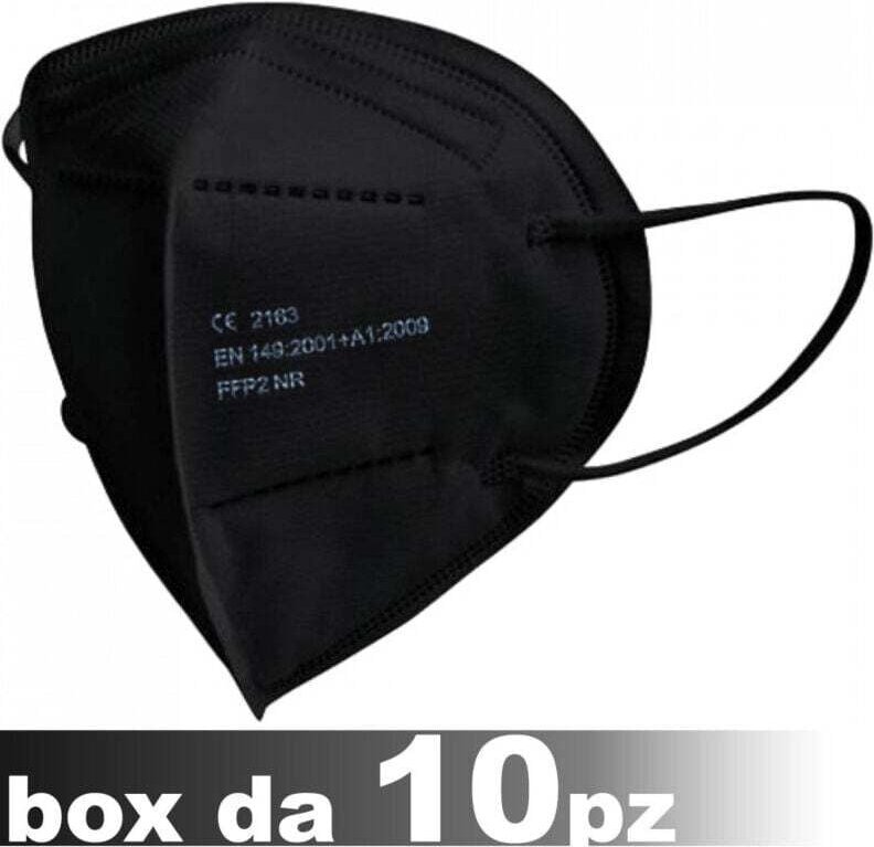 Inail CE-zertifizierte FFP2-Schutzmasken ohne Ventil, schwarze Maske - - Ymyny