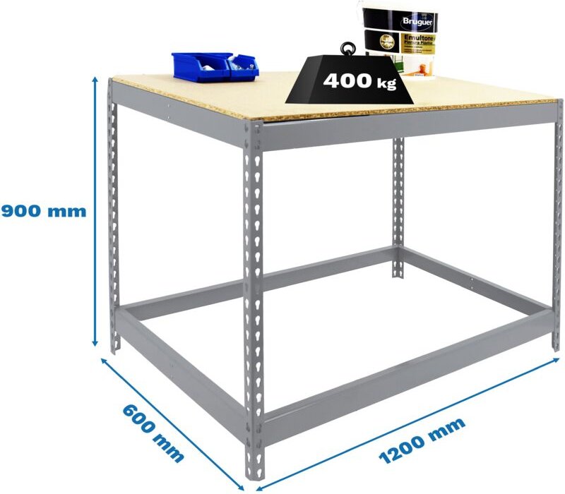 Simonrack Arbeitstisch modern Metall und Holz 900x1200x600 mm