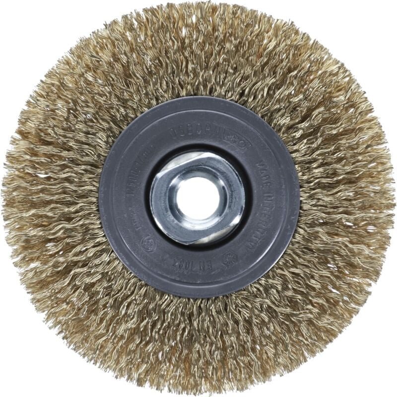 Drahtbürste für Winkelschleifer ø 100mm Rundbürste - Stahldrahtbürste vermessingt, gewellter Draht - Osborn
