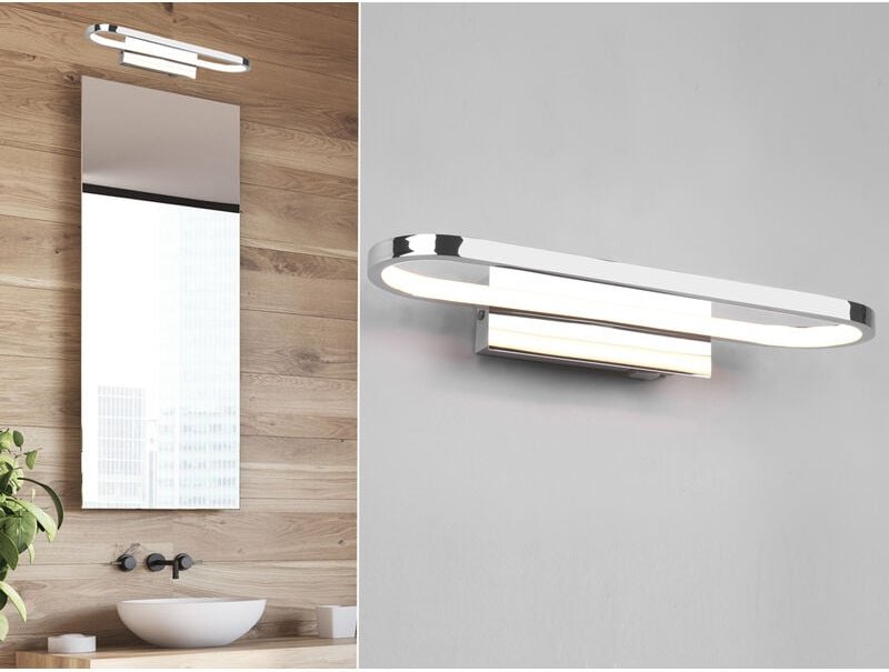 Led Badezimmer Wandleuchte gianni in Chrom - Spiegelleuchte, Breite 40cm