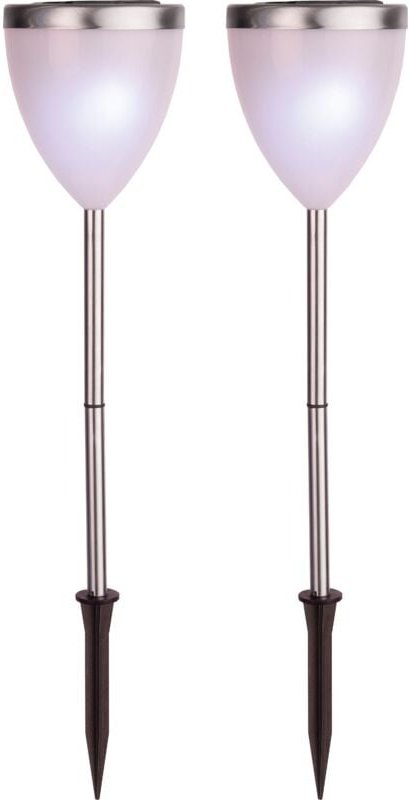 Best Season - 477-35 LED-Solar-Pathlights 2-er Set 46 x 10 cm, silber