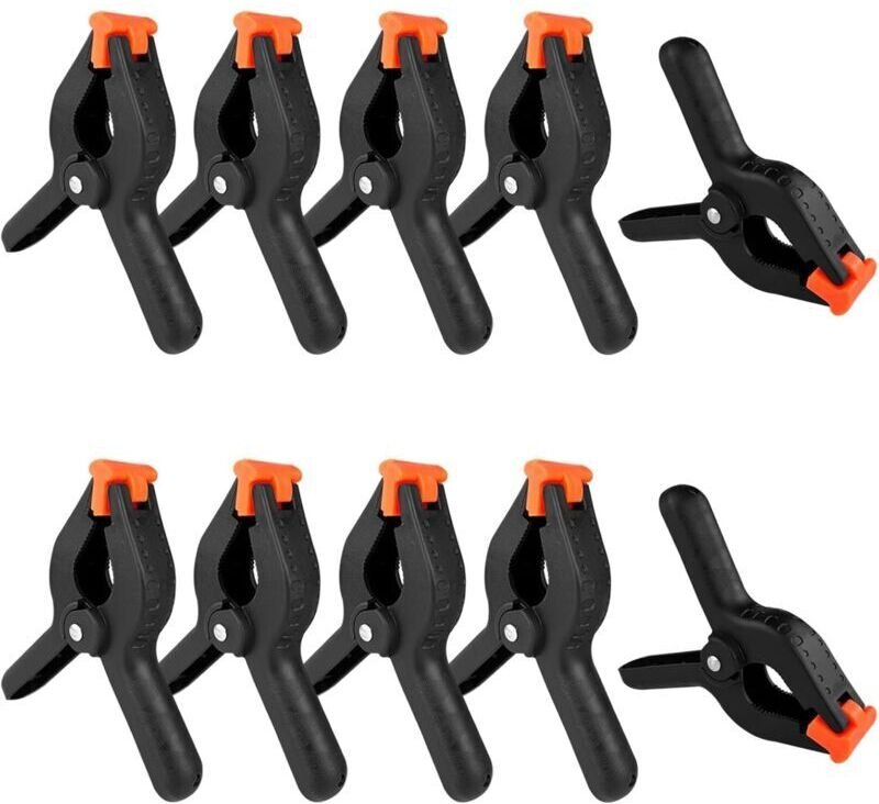 CSPARTV Set mit 10 Federklemmen, 10 cm lange Klemmen, schwarze Mehrzweckklemmen, Greifklemmen für Holzbearbeitung, Fotog...