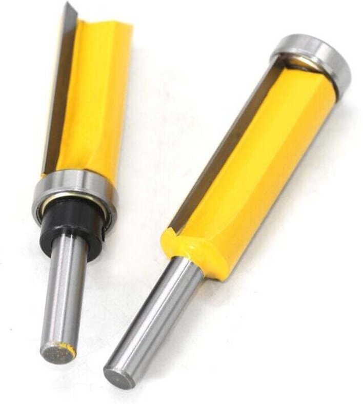 Bündigfräser mit 8 mm Schaft, extra lange Fräser, Kopierfräser mit oberem Lager + Kopierfräser mit unterem Lager