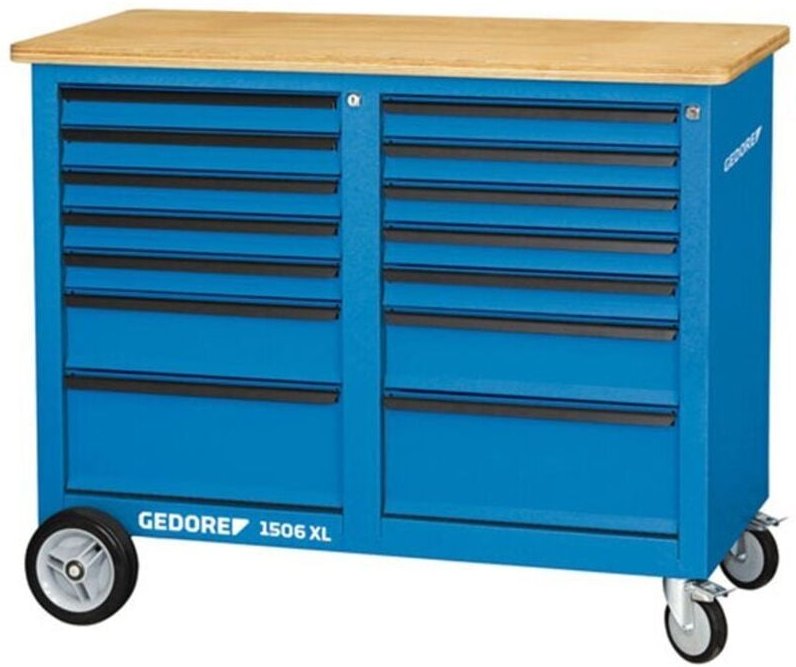 Rollwerkbank 1,25 m breit mit 2x 7 Schubladen - Gedore