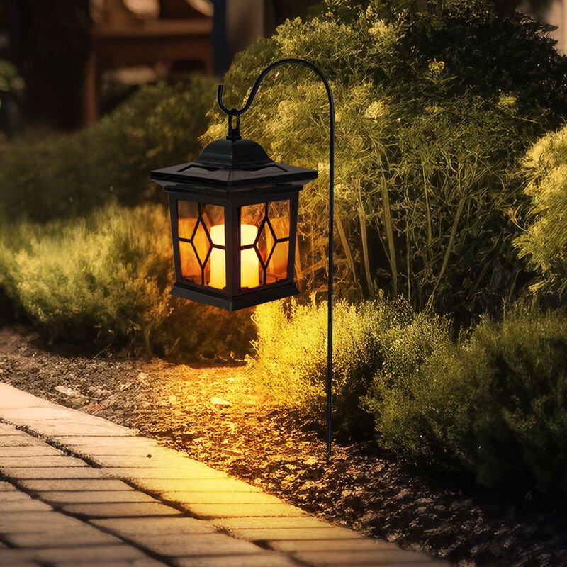 Thumbnail - Steckleuchte Solarlampe Erdspieß Solarlampen Terrassen Flackerlicht Solar Außen Steckleuchten im Laternen Design, Metall...