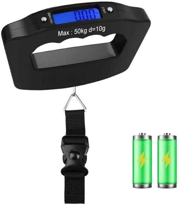 Gepäckwaage, tragbare digitale elektronische Waage mit Haken für Reisegepäck (50 kg)