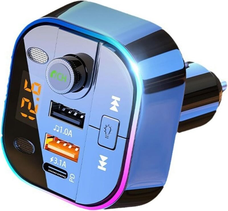 Kabelloser Auto-Audio-Adapter, FM-Transmitter, Autoladegerät, kabelloser Audioempfänger, Lautsprechersysteme, Multifunkt...