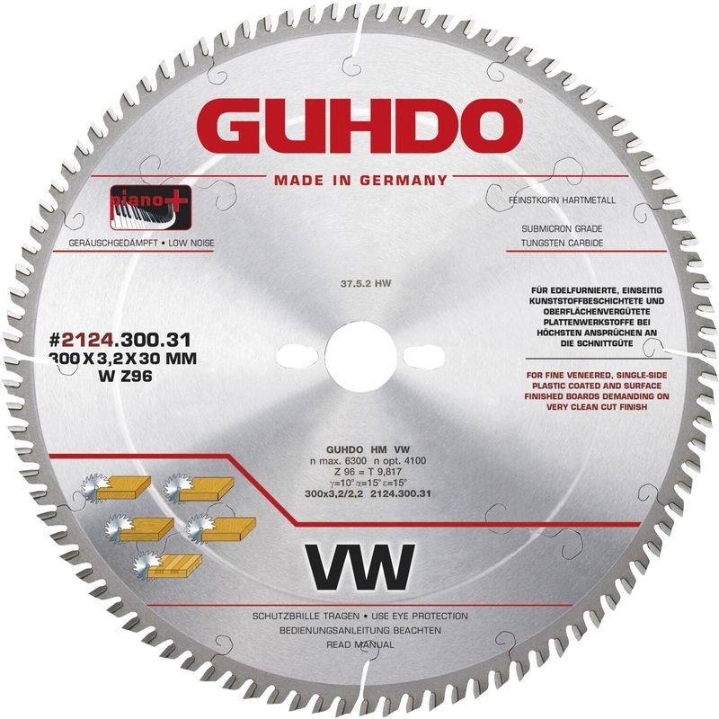 Thumbnail - GUHDO HW-Standard-WZ-Kreissägeblatt 250x3,2x30 mm Z80 - Holz fein - Piano plus