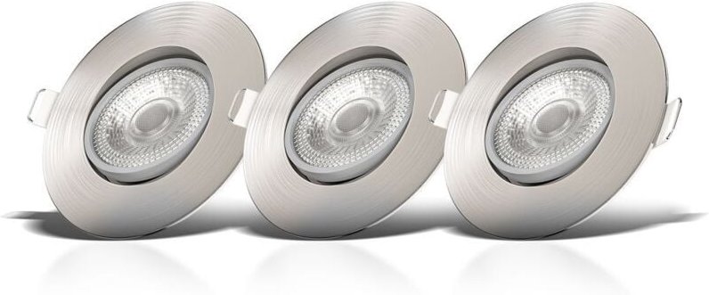 Thumbnail - B.k.licht - Einbaustrahler 68mm 3er Set - 230V, 4,9W, 480lm, led, warmweiß, matt-nickel